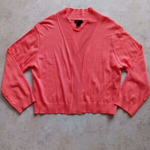 Thesis Women's XL 3/4 Sleeve Melon Orange Open Front Lightweight Cardigan